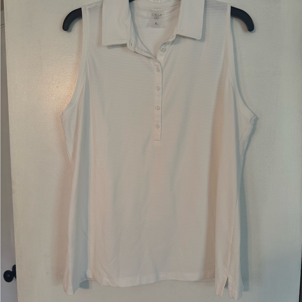 Cal is White Sleeveless Women’s Golf Shirt